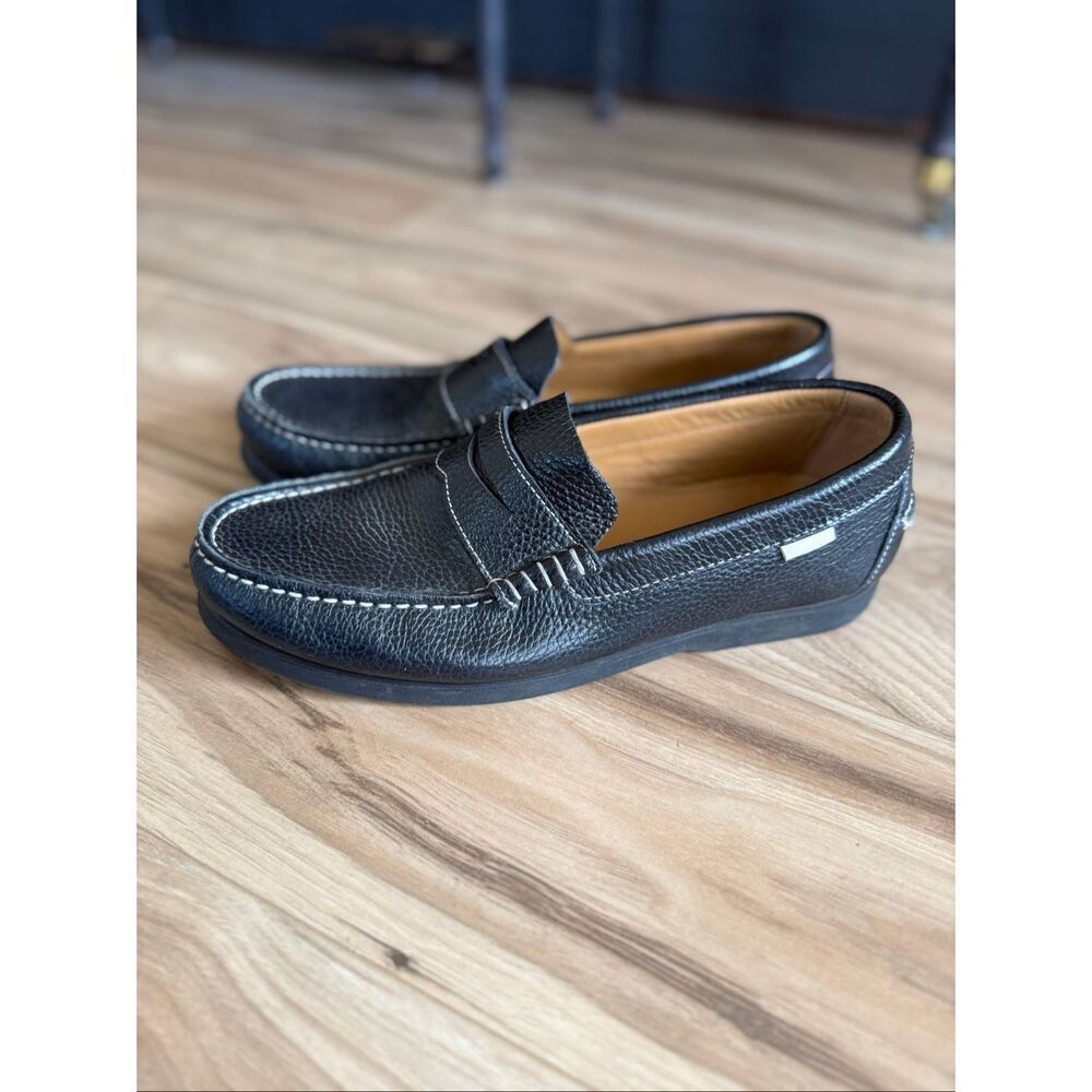 Oliver Cabell Mens Black Leather Ivy League Leather Penny Loafers Size 41